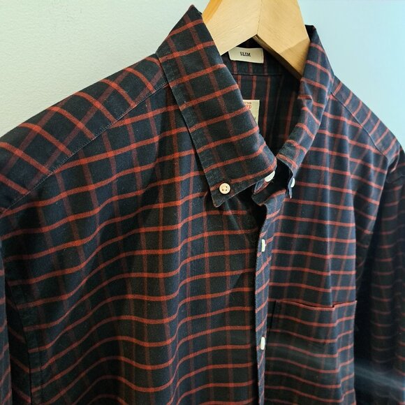 J. Crew Men's Large All Cotton Oxford Slim Fit Button Down Shirt Style #J1032 - Picture 5 of 15